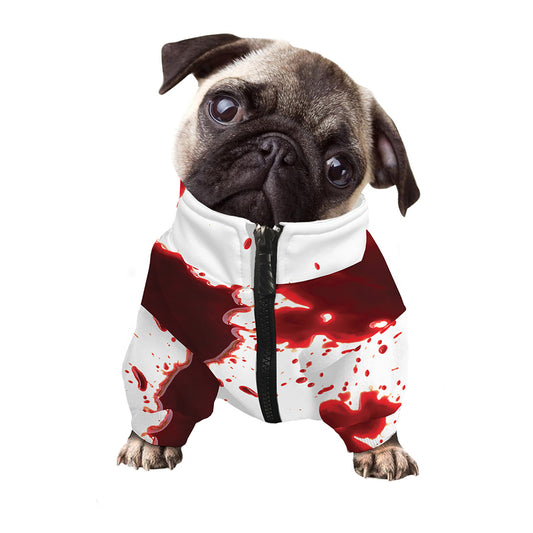 Blood Splashed Print Dog Zip Up Jacket