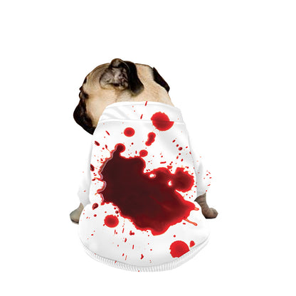 Blood Splashed Print Dog Zip Up Jacket