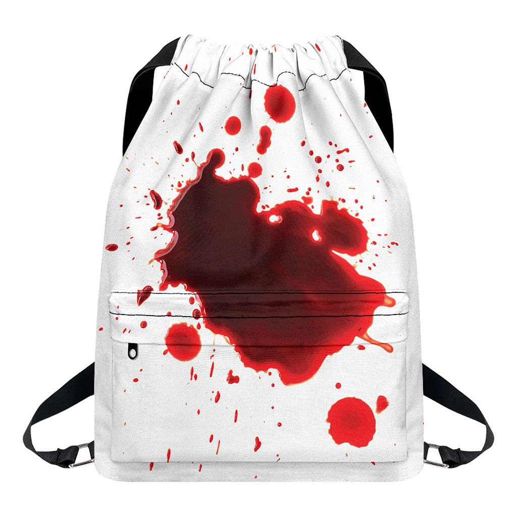 Blood Splashed Print Drawstring Backpack