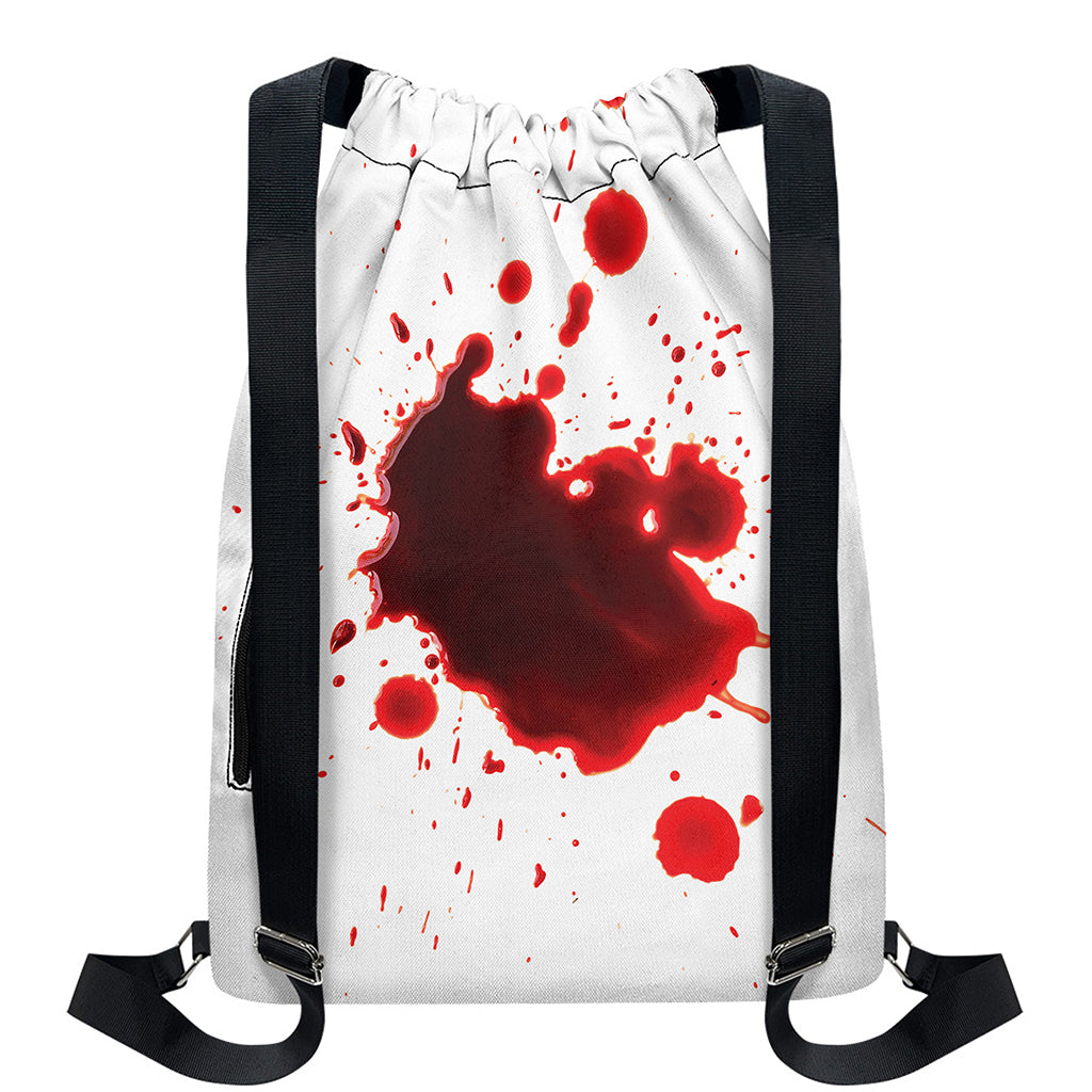 Blood Splashed Print Drawstring Backpack