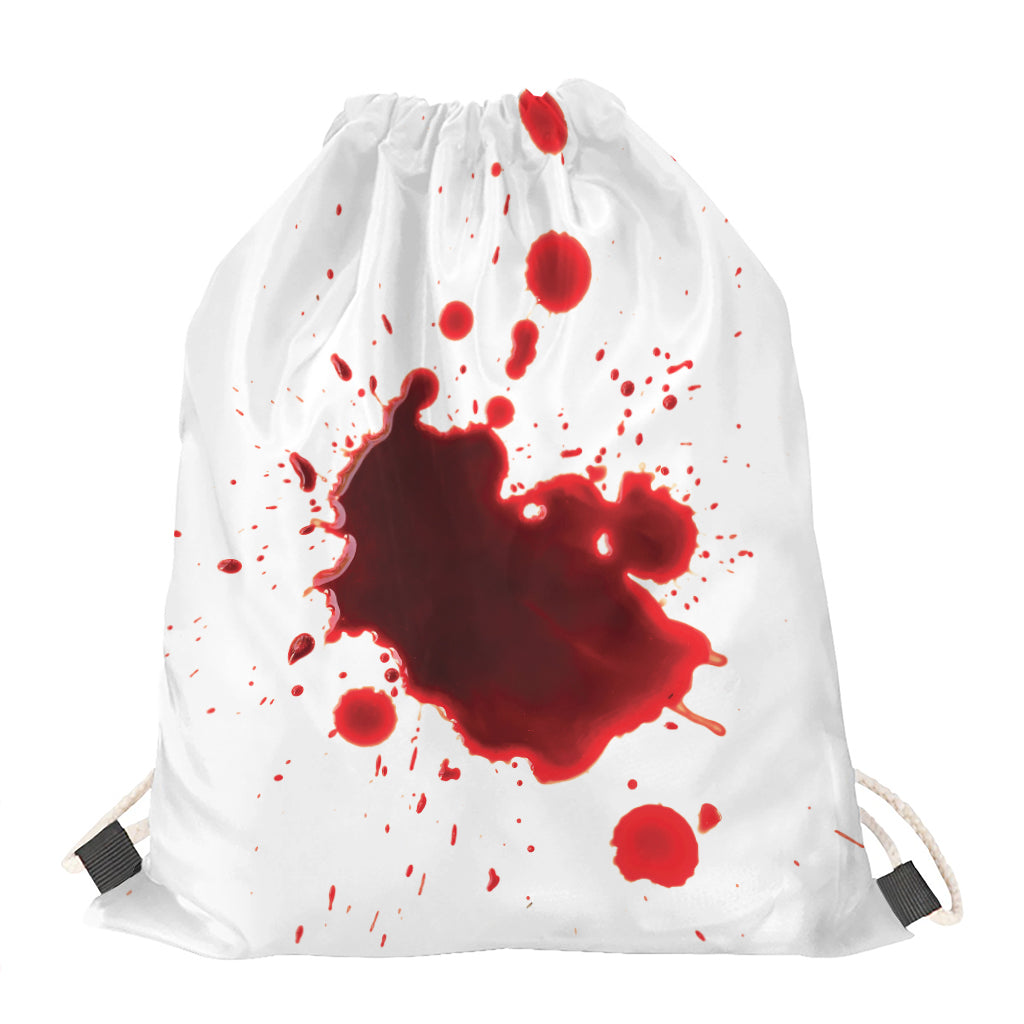 Blood Splashed Print Drawstring Bag