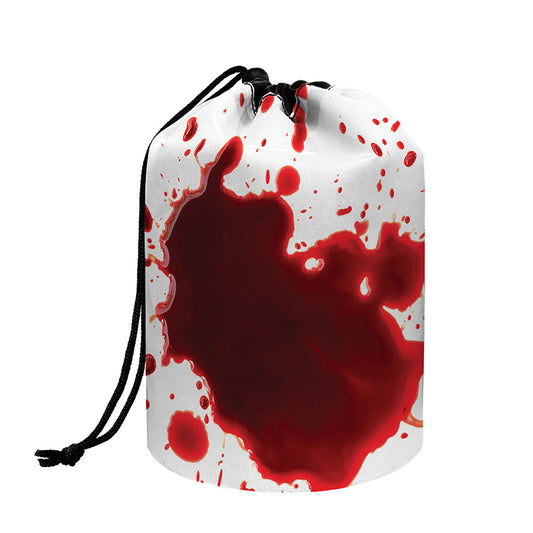 Blood Splashed Print Drawstring Makeup Bag