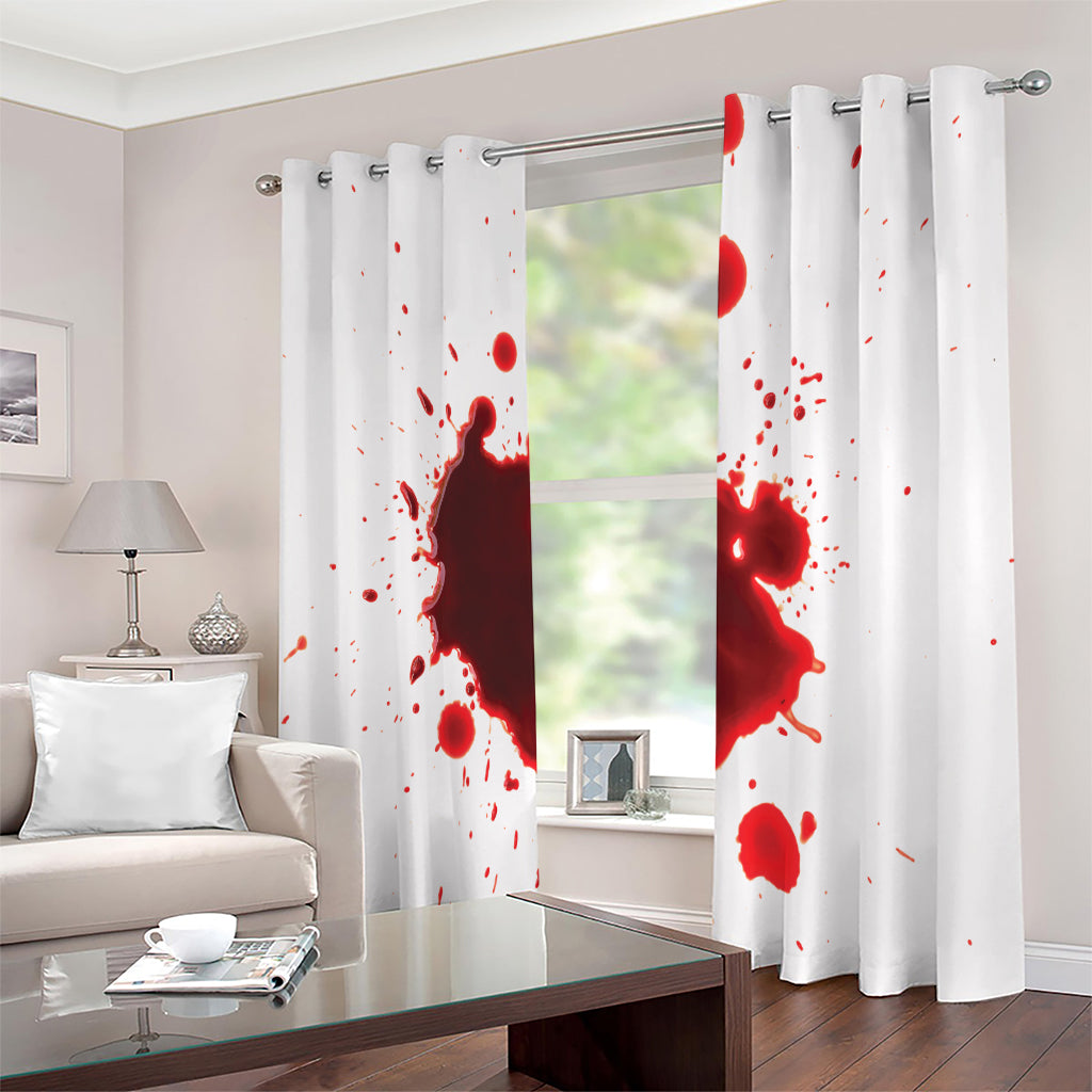 Blood Splashed Print Extra Wide Grommet Curtains