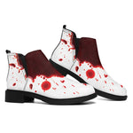 Blood Splashed Print Flat Ankle Boots