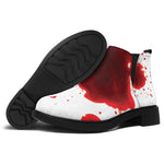 Blood Splashed Print Flat Ankle Boots