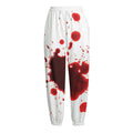 Blood Splashed Print Fleece Lined Knit Pants