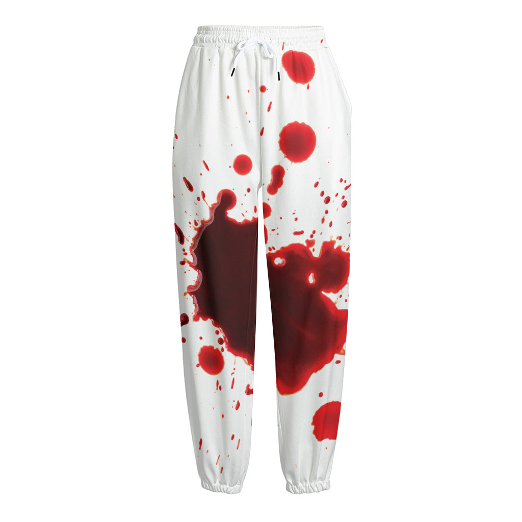 Blood Splashed Print Fleece Lined Knit Pants