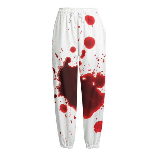 Blood Splashed Print Fleece Lined Knit Pants