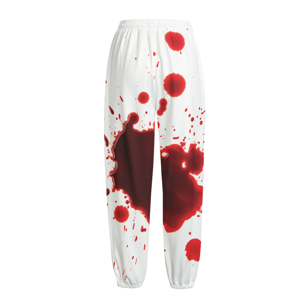 Blood Splashed Print Fleece Lined Knit Pants