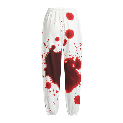 Blood Splashed Print Fleece Lined Knit Pants