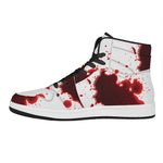 Blood Splashed Print High Top Leather Sneakers