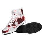 Blood Splashed Print High Top Leather Sneakers