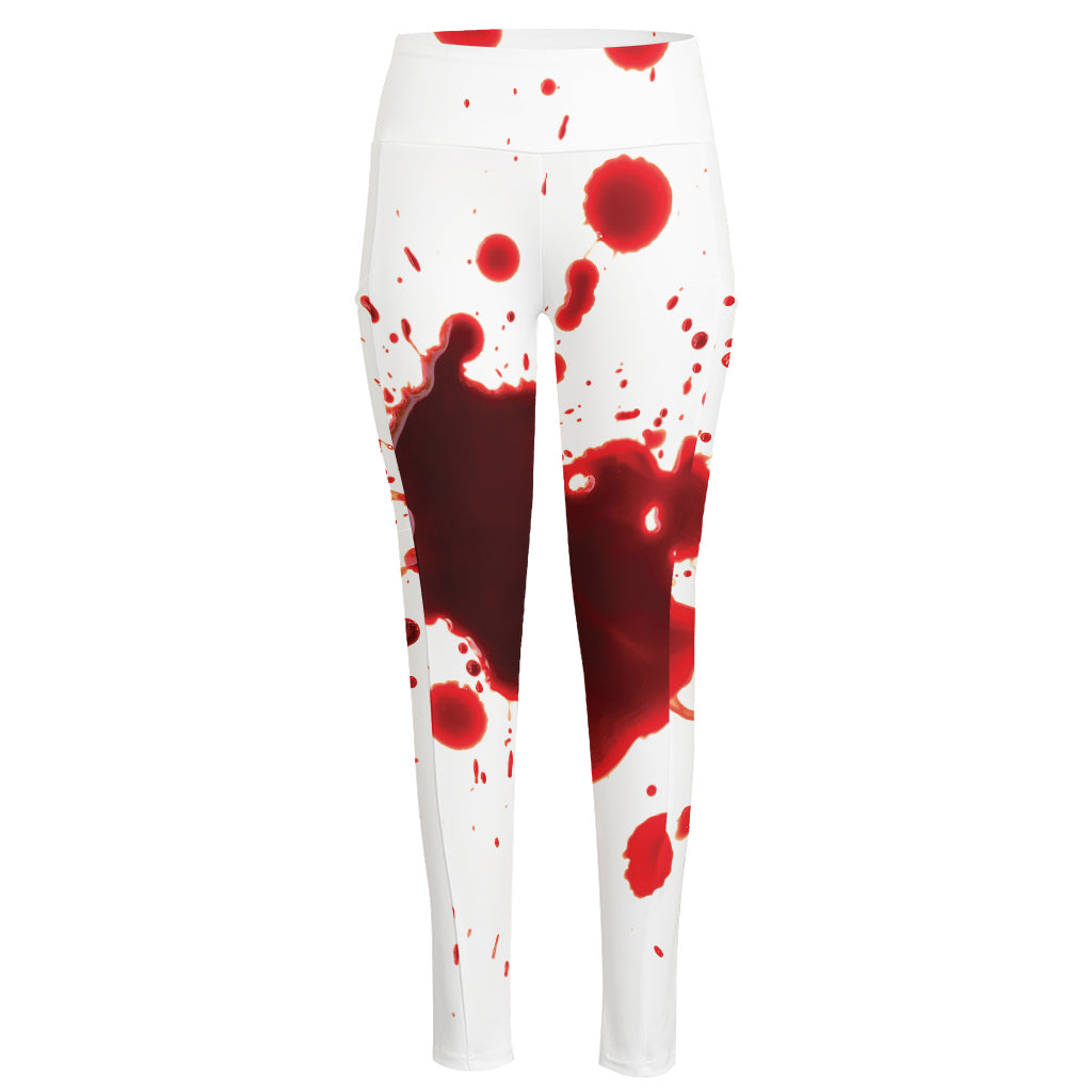 Blood Splashed Print High-Waisted Pocket Leggings