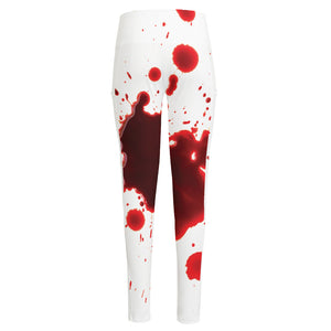 Blood Splashed Print High-Waisted Pocket Leggings