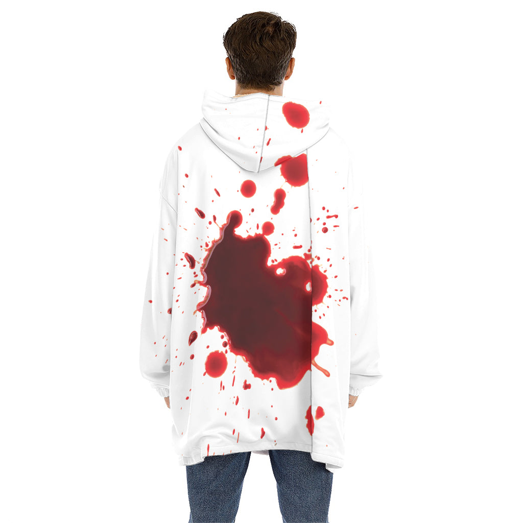 Blood Splashed Print Hoodie Blanket