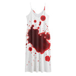 Blood Splashed Print Jersey Midi Cami Dress