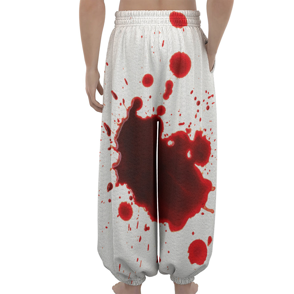 Blood Splashed Print Lantern Pants