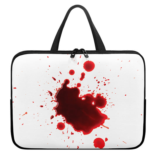 Blood Splashed Print Laptop Sleeve With Handle