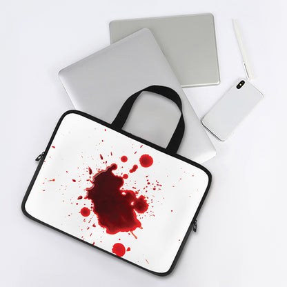 Blood Splashed Print Laptop Sleeve With Handle