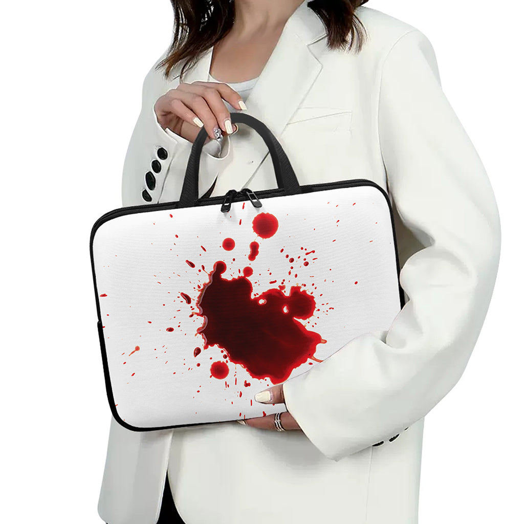 Blood Splashed Print Laptop Sleeve With Handle