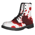 Blood Splashed Print Lace-Up Boots