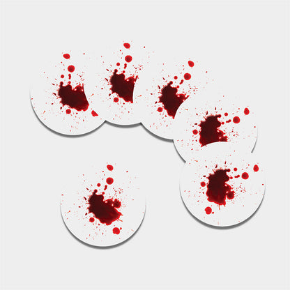 Blood Splashed Print Leather Coaster Set