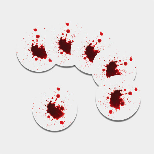 Blood Splashed Print Leather Coaster Set