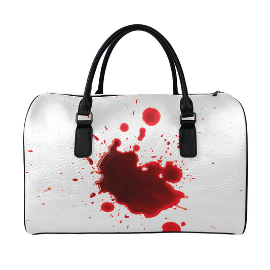 Blood Splashed Print Leather Duffle Bag