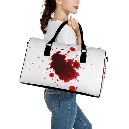 Blood Splashed Print Leather Duffle Bag