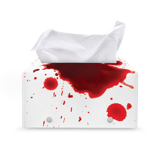 Blood Splashed Print Leather Tissue Box Cover