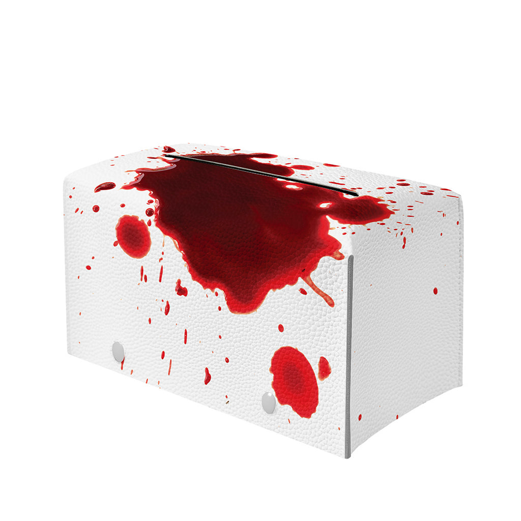 Blood Splashed Print Leather Tissue Box Cover