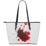 Blood Splashed Print Leather Tote Bag