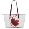 Blood Splashed Print Leather Tote Bag