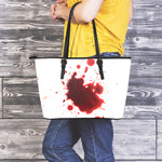 Blood Splashed Print Leather Tote Bag