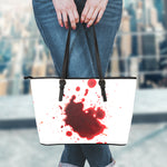 Blood Splashed Print Leather Tote Bag