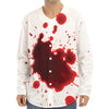 Blood Splashed Print Long Sleeve Baseball Jersey