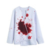 Blood Splashed Print Long Sleeve Short Coat