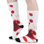 Blood Splashed Print Long Socks