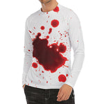 Blood Splashed Print Men's Long Sleeve Rash Guard