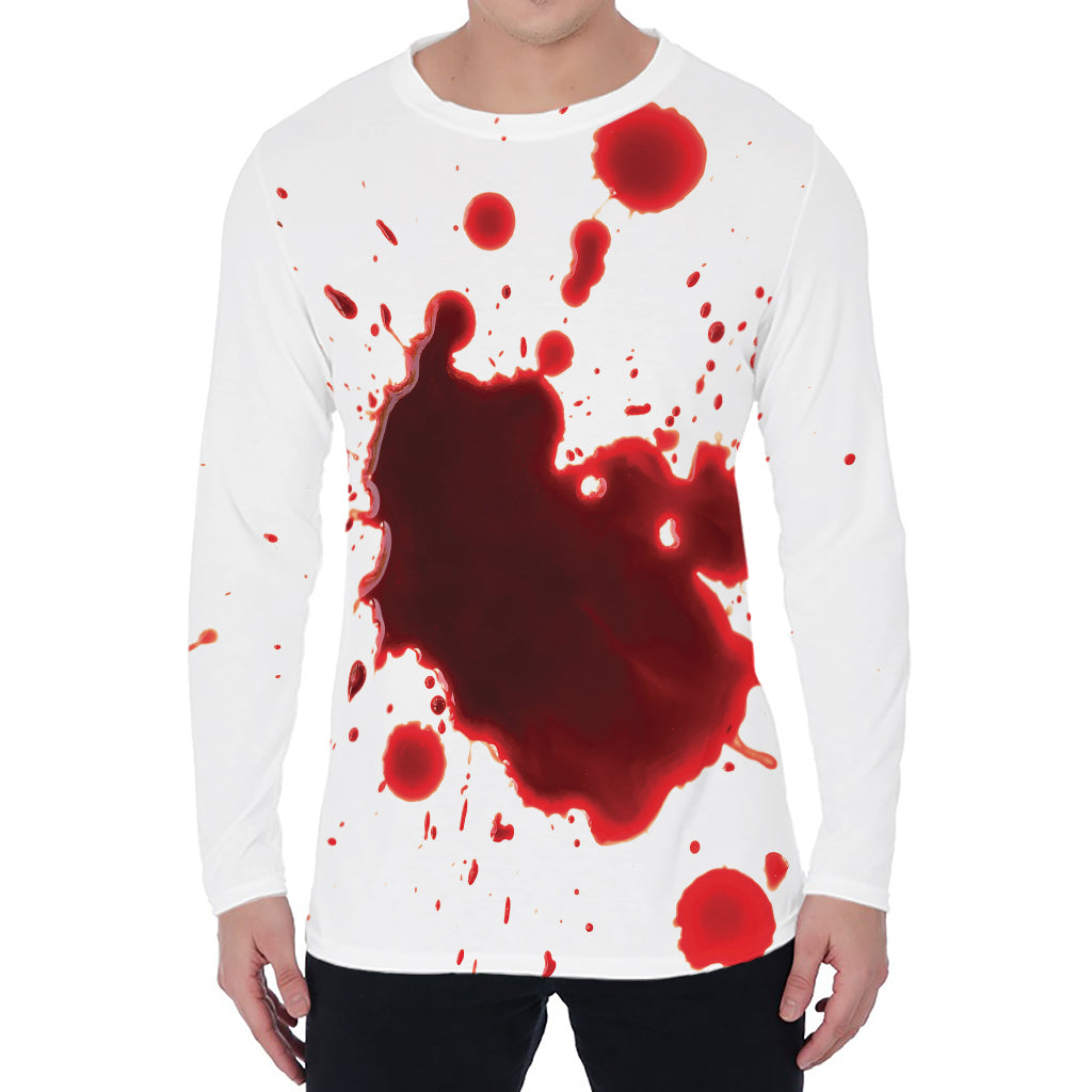 Blood Splashed Print Men's Long Sleeve T-Shirt