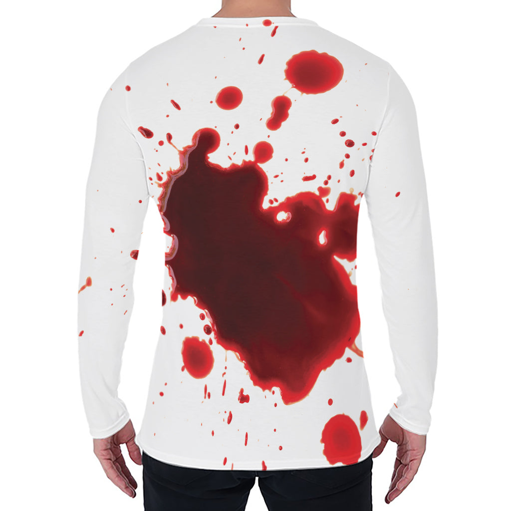 Blood Splashed Print Men's Long Sleeve T-Shirt