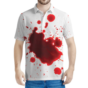 Blood Splashed Print Men's Polo Shirt