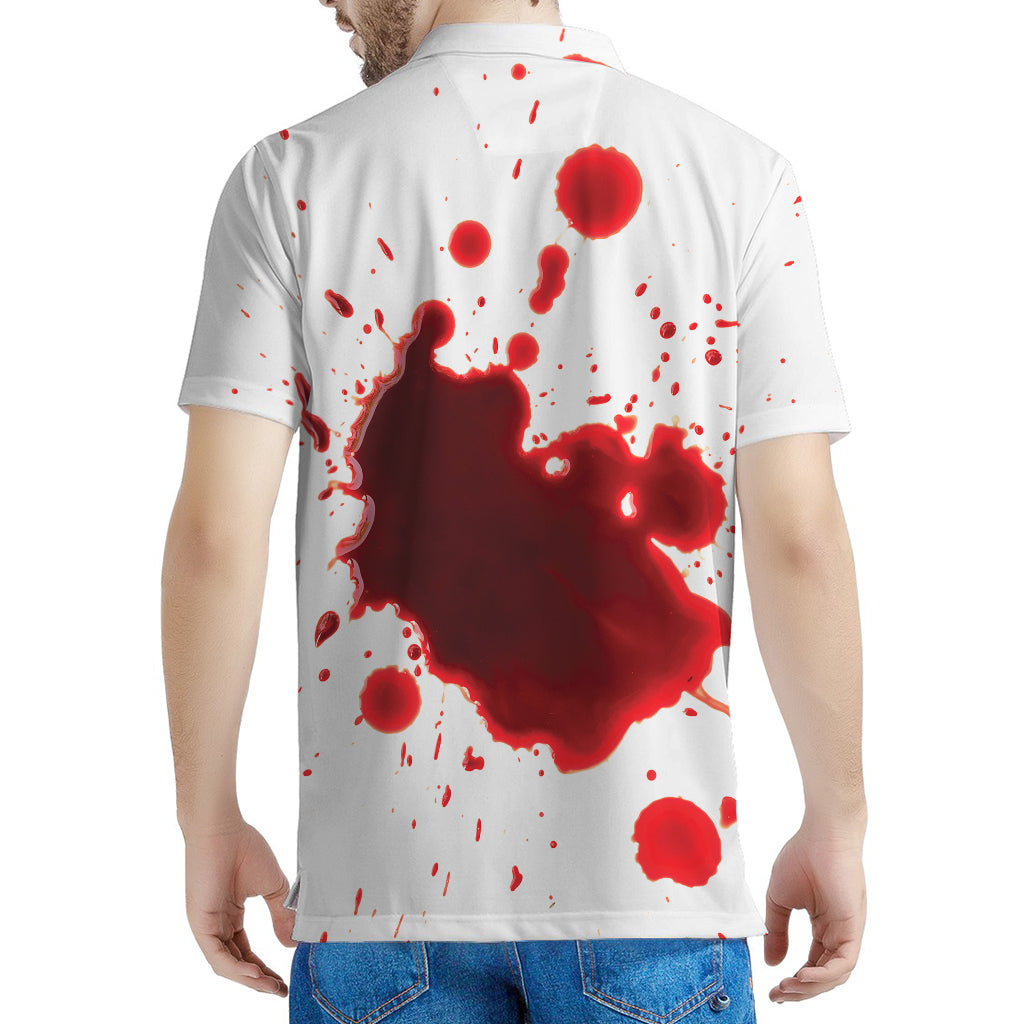 Blood Splashed Print Men's Polo Shirt