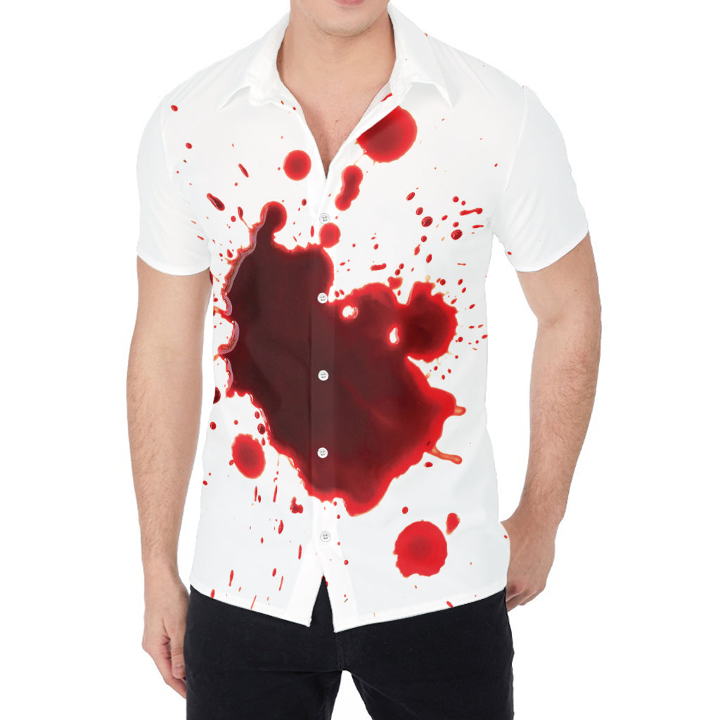 Blood Splashed Print Men's Shirt