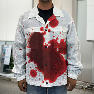 Blood Splashed Print Men's Shirt Jacket