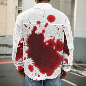 Blood Splashed Print Men's Shirt Jacket