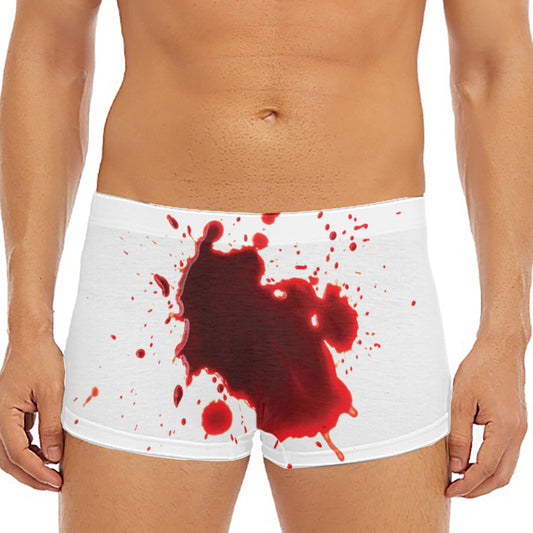 Blood Splashed Print Men's Short Boxer Briefs