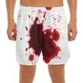 Blood Splashed Print Men's Split Running Shorts