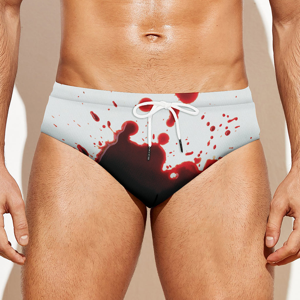 Blood Splashed Print Men's Swim Briefs