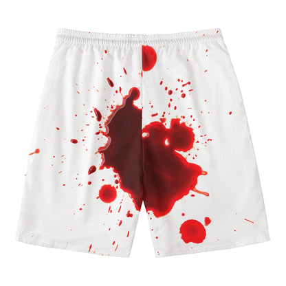 Blood Splashed Print Men's Swim Trunks